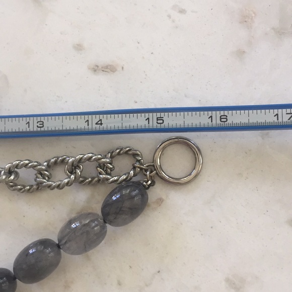 Kenneth Lane Dark Silver and Gray Bead Necklace - Picture 5 of 7